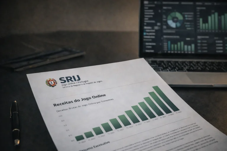 Análise da receita do jogo online em Portugal 2024-2025 com base nos relatórios trimestrais do SRIJ